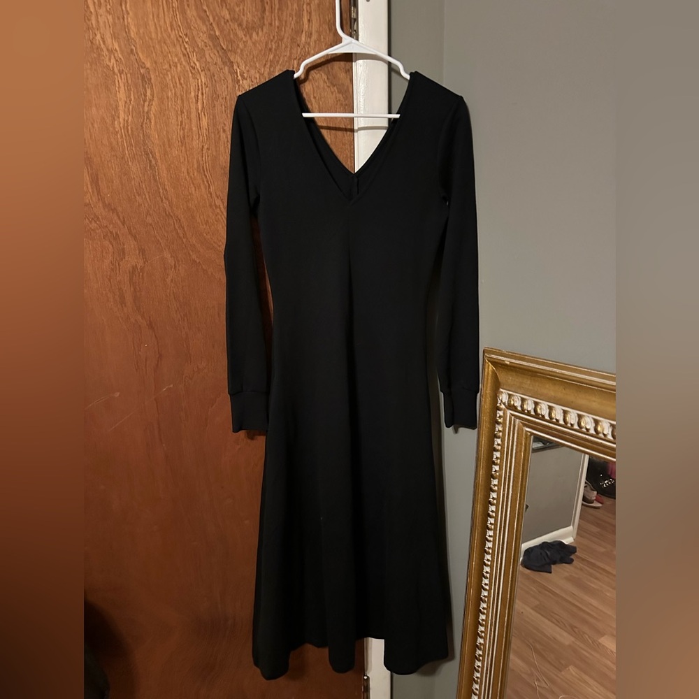 Meraki black midi dress